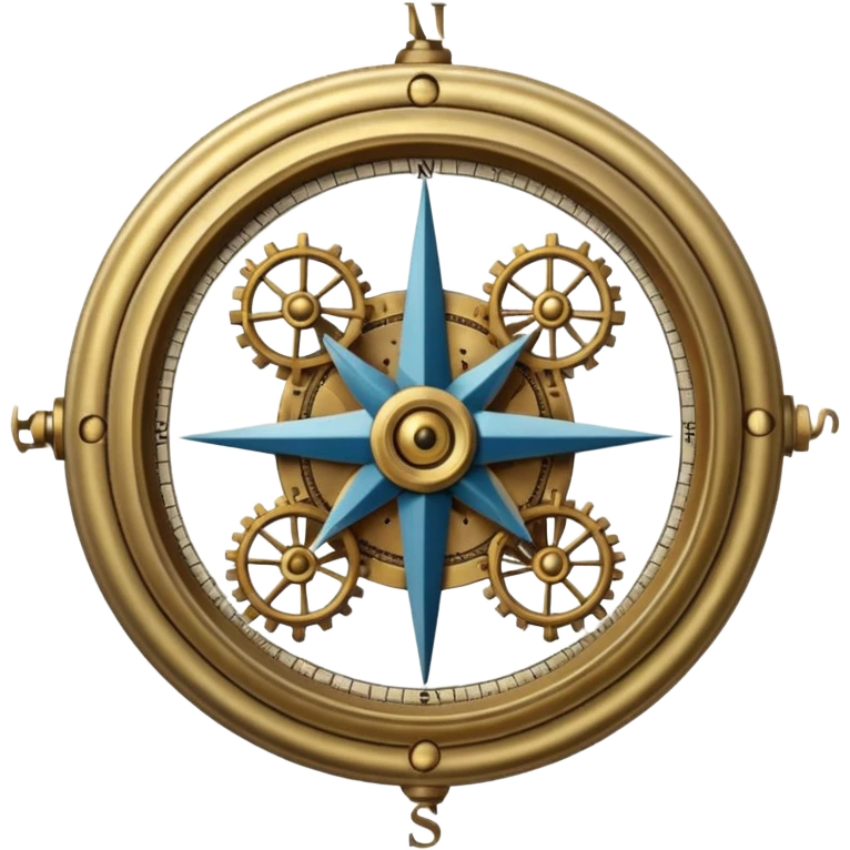 vintage compass with exposed gears emoji