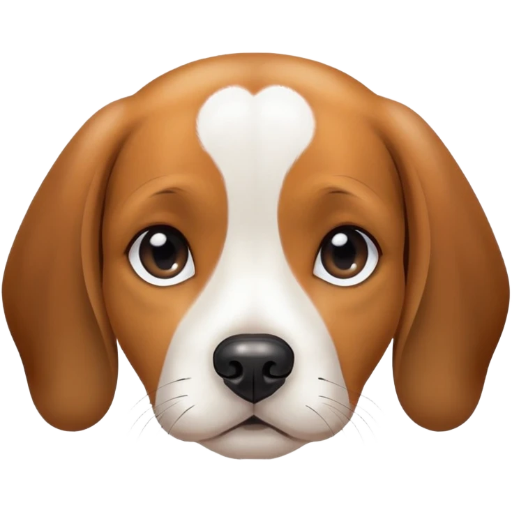 a beagle dog that has black dots around his eyes but like large circles  emoji