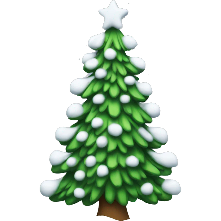 Christmas tree with snow on it emoji