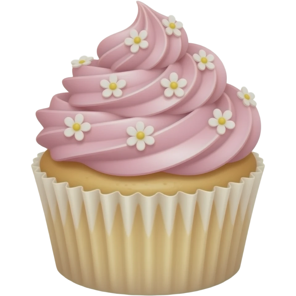 Cupcake with pink icing emoji