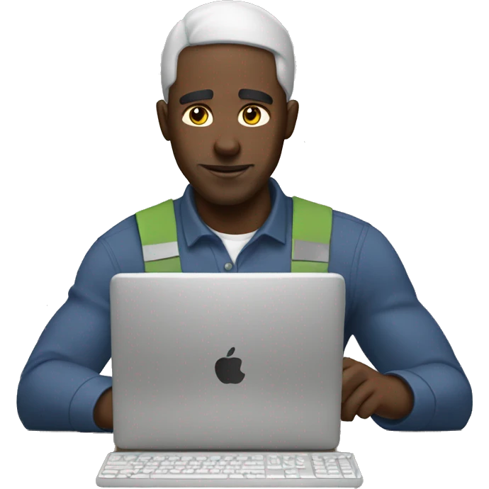 black man working hard emoji
