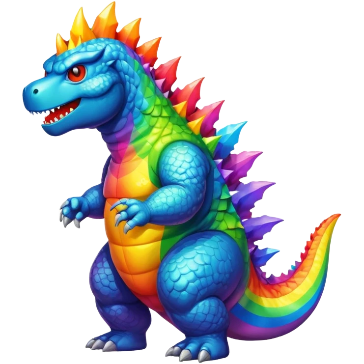 godzilla pooping rainbow emoji
