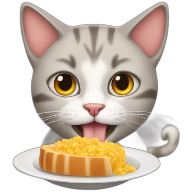 cat eats emoji