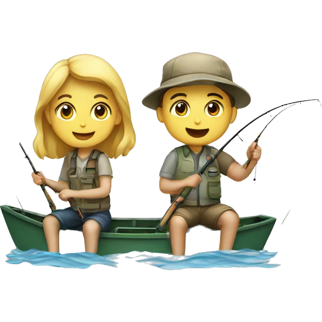 A boy and a girl fishing emoji
