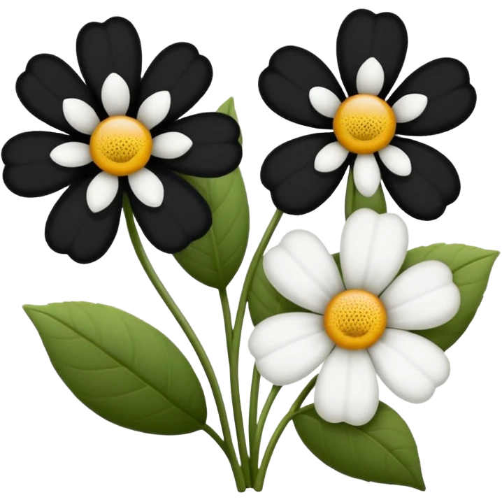 Flores negras y blancas emoji