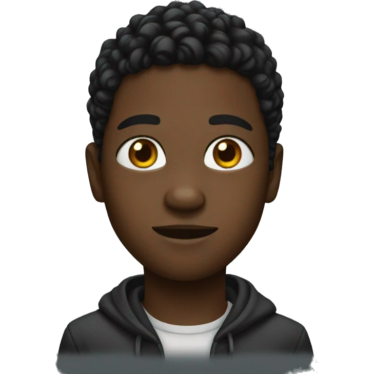 Black kid with twist emoji