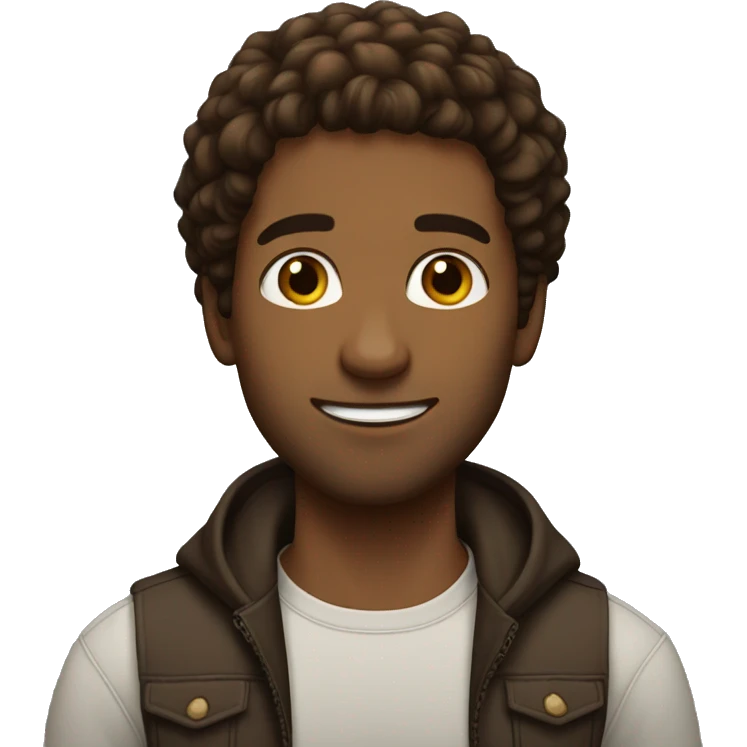 Brown guy, shir hair, young, no beard emoji