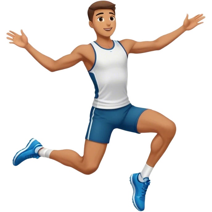 male athlete knee in air jumping emoji