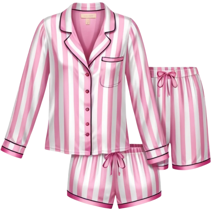 Striped pink and white silk Victoria’s Secret pajama set emoji