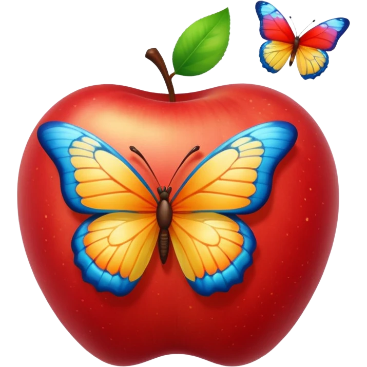 Apple and butterflies  emoji