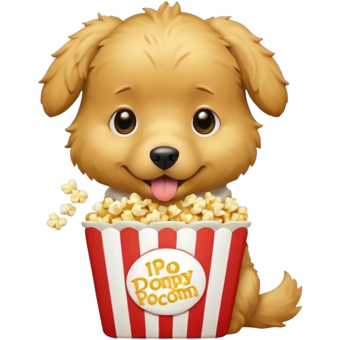 Cachorro comendo pipoca emoji