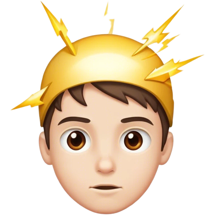 Boy with a flash on his head emoji