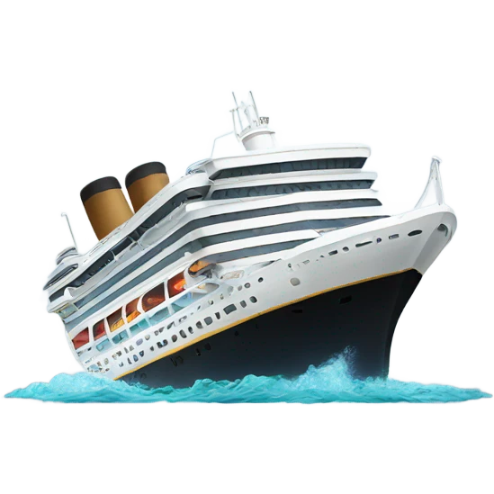 Cruise ship that is sinking emoji
