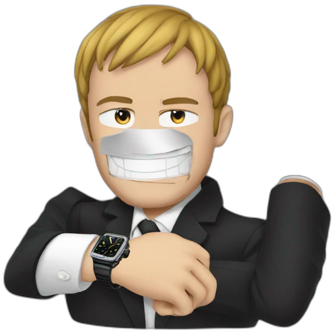 Macron watch one piece emoji