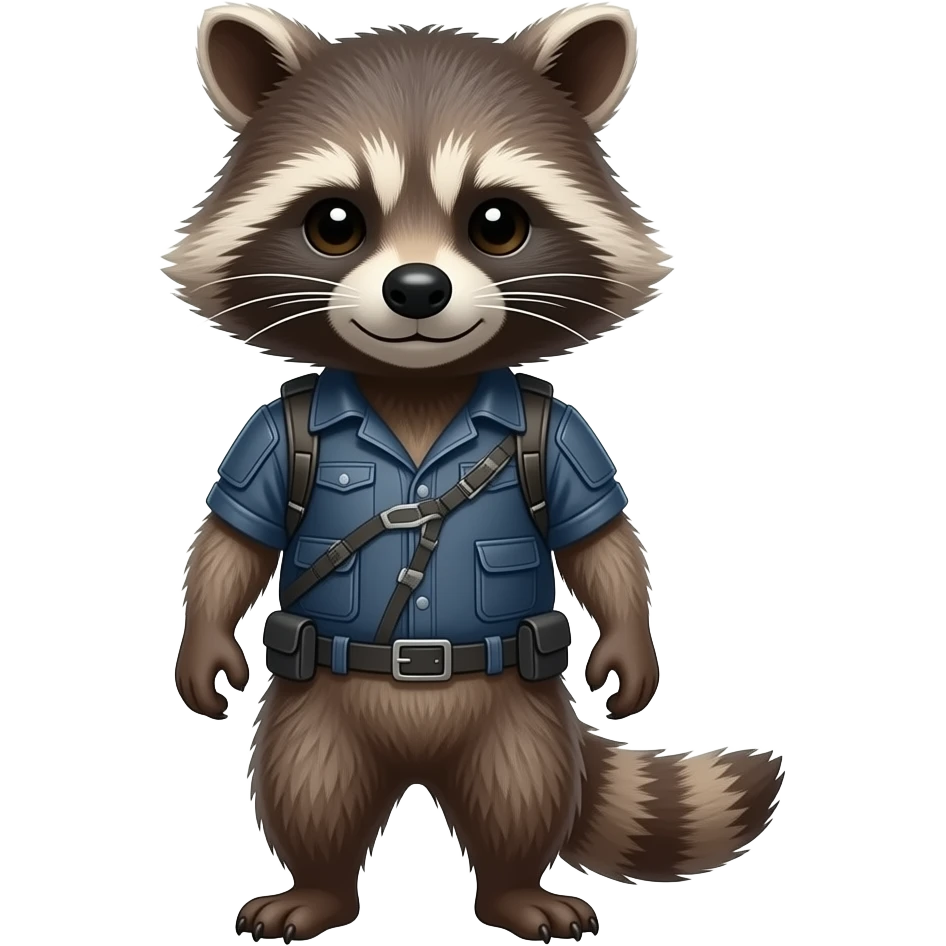 Create an emoji of rocket raccoon wearing a emoji