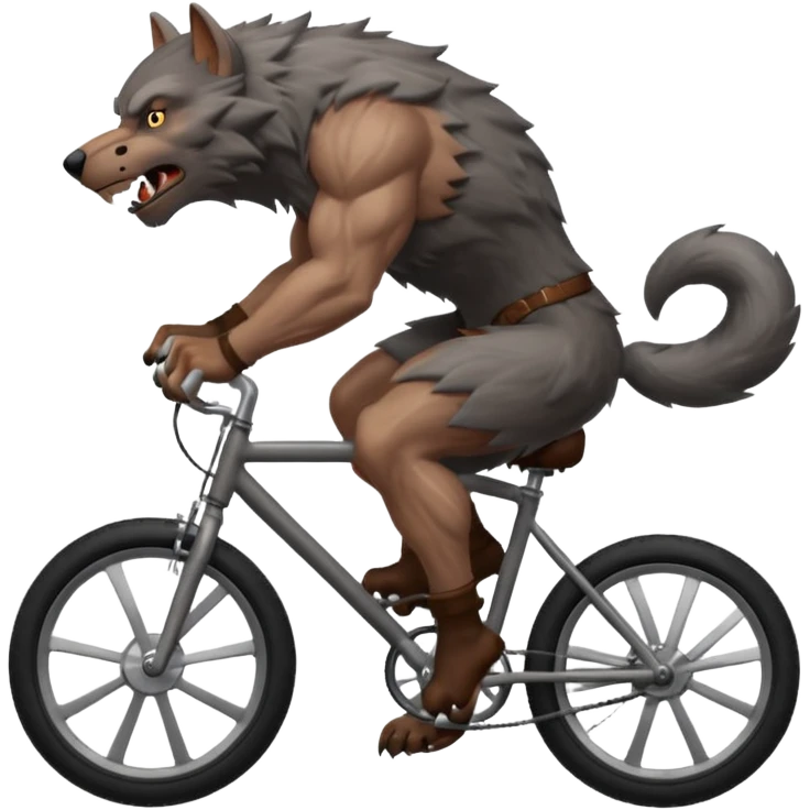 Werewolf on bike emoji