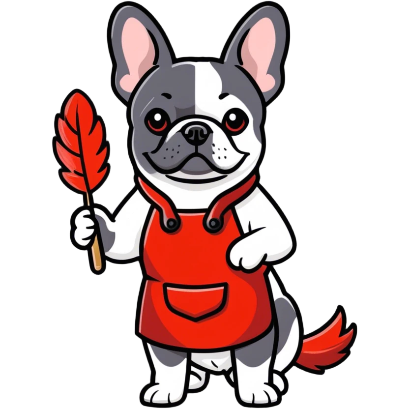 French bulldog dusting  emoji