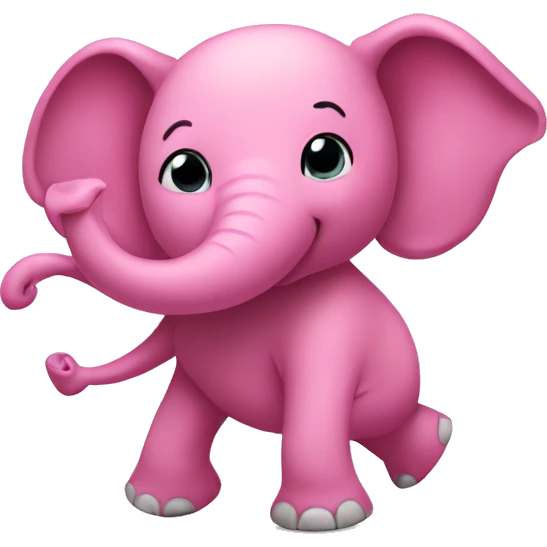 Pink dancing elephant  emoji