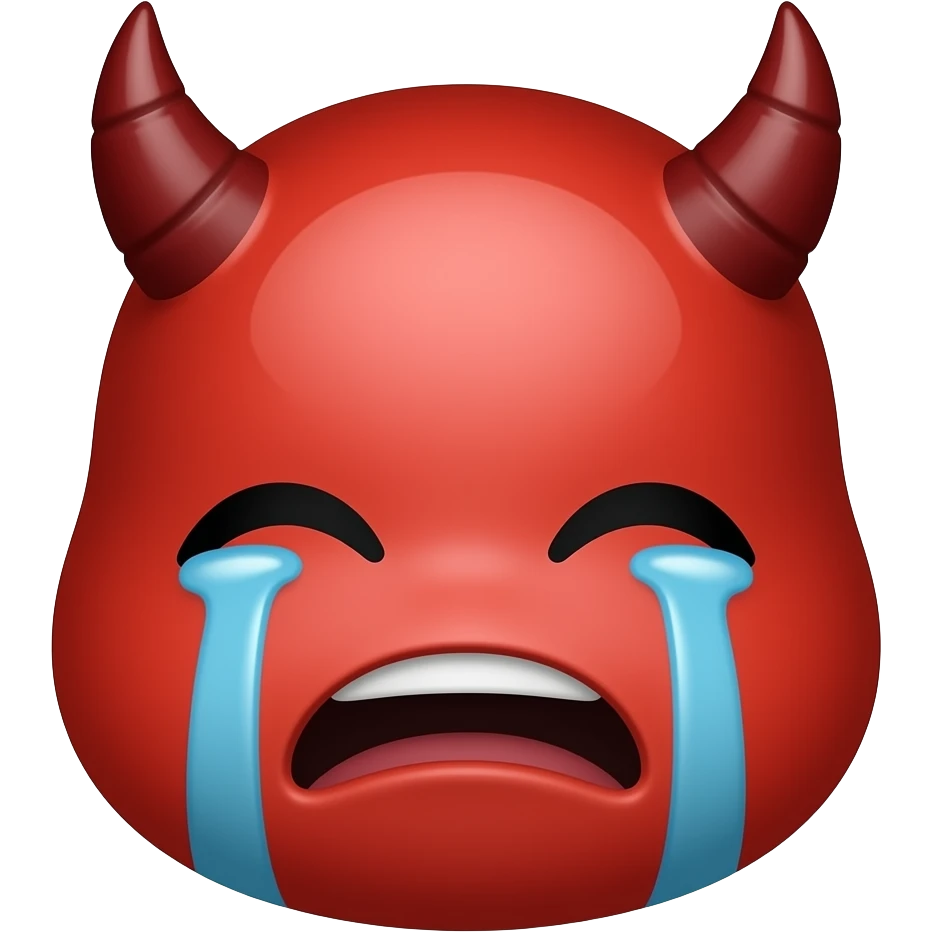 Emoji face  demon crying emoji