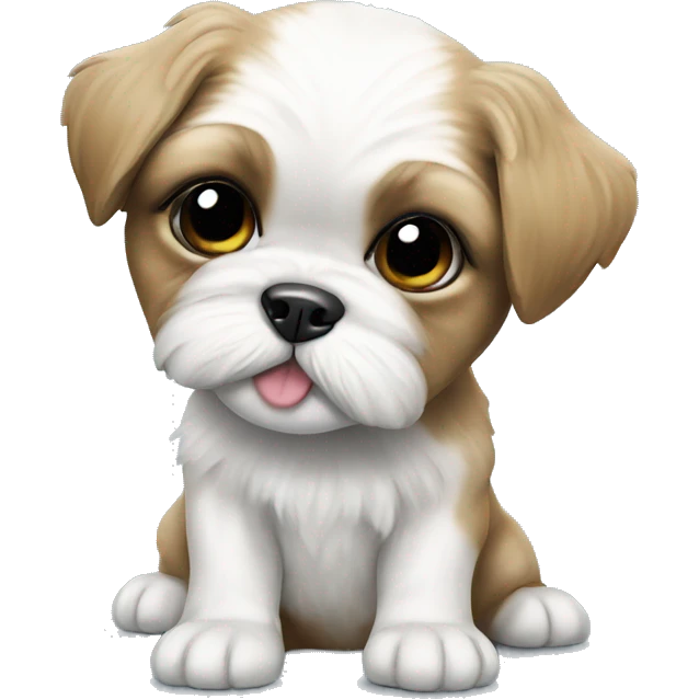 Realistic Shi - tzu puppy peeing  emoji