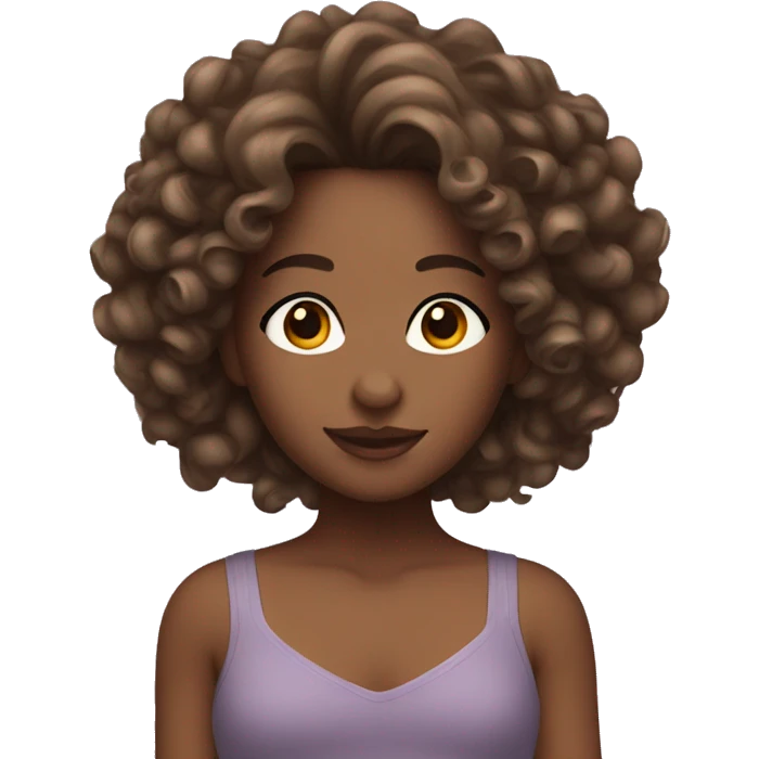 dancer with curly brown hair  emoji