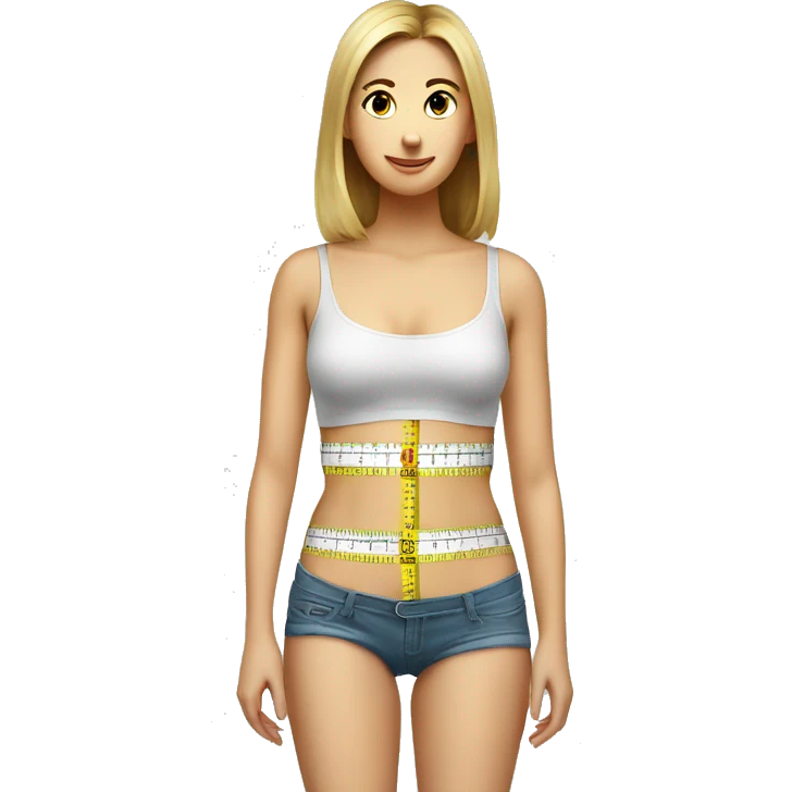 measurement tape around woman's waist emoji