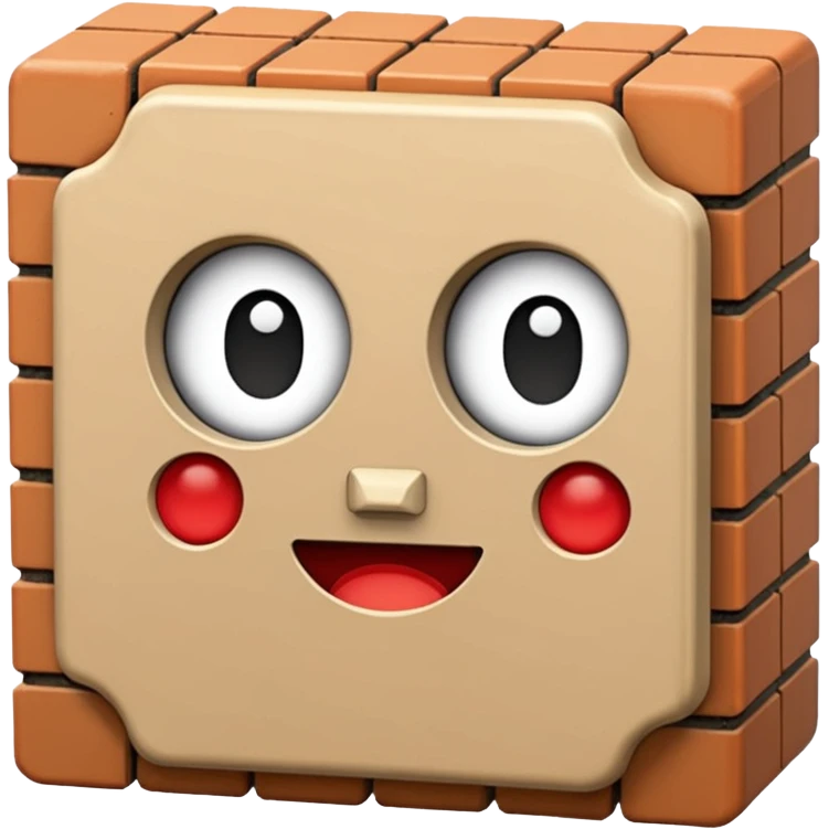 a fuzzy brick emoji