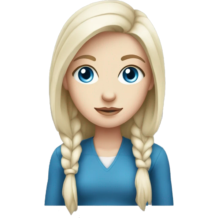 White girl with blue eyes and self cwre emoji