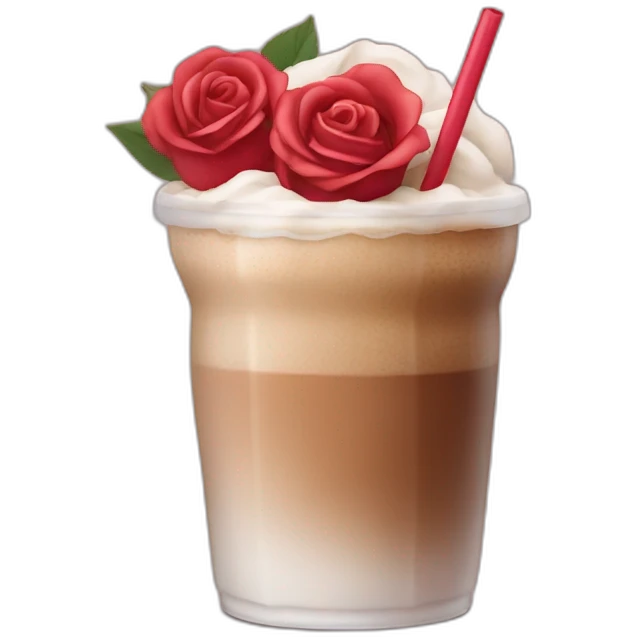 Rose cold coffee emoji