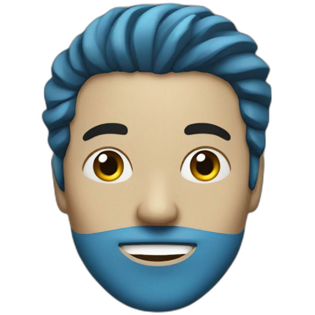 man,small black mask,bluehair emoji