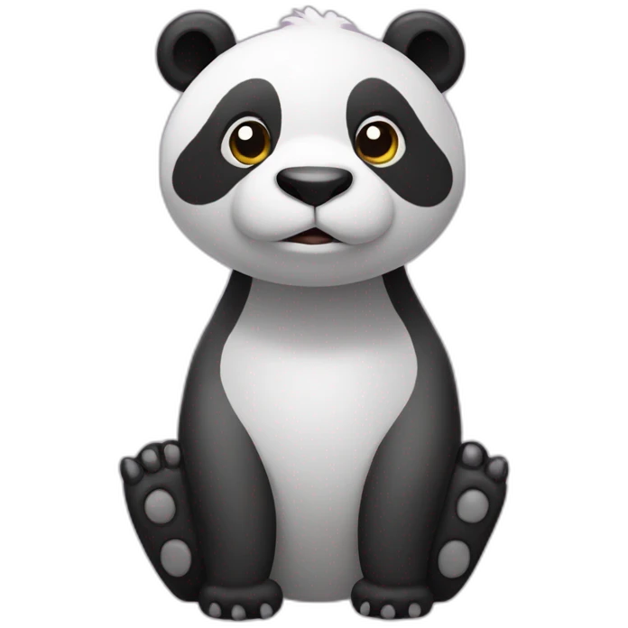 A panda bear mixed with a dino emoji