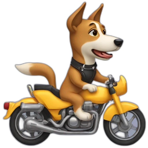 Chien sur moto emoji
