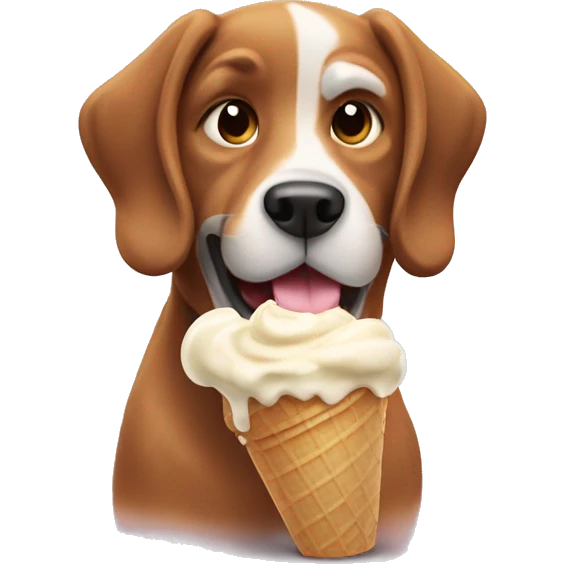 Dog eating ice crean  emoji