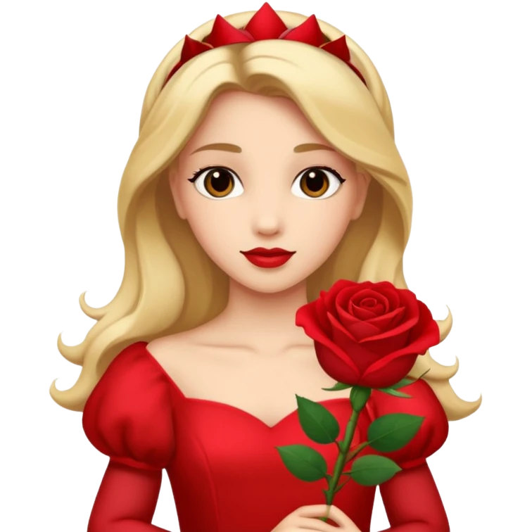 Red rose princess emoji