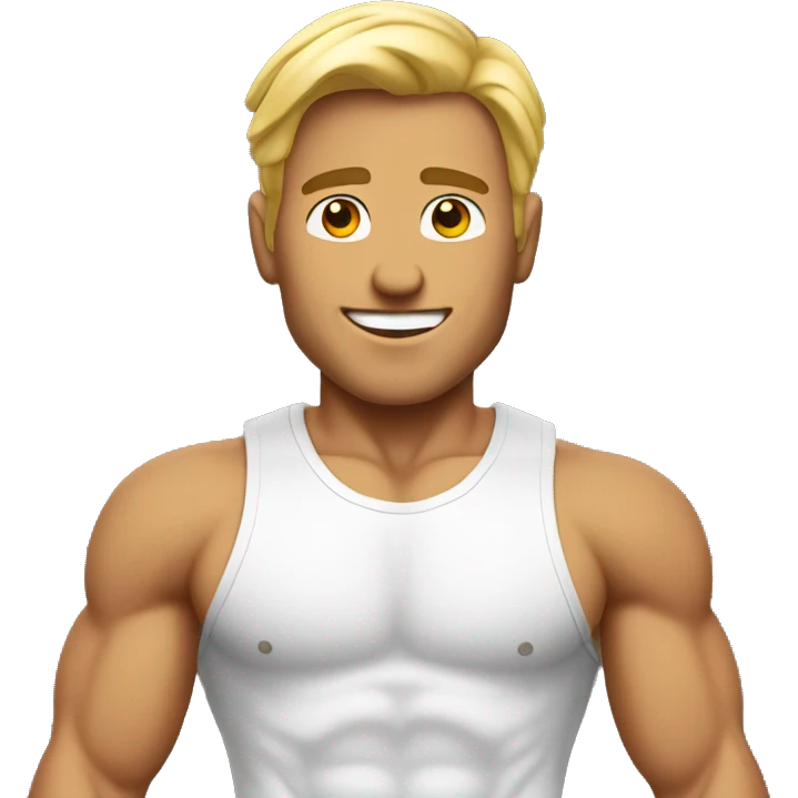 attractive, muscular, tanned, blonde, man emoji