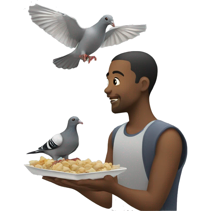 feeding pigeons  emoji