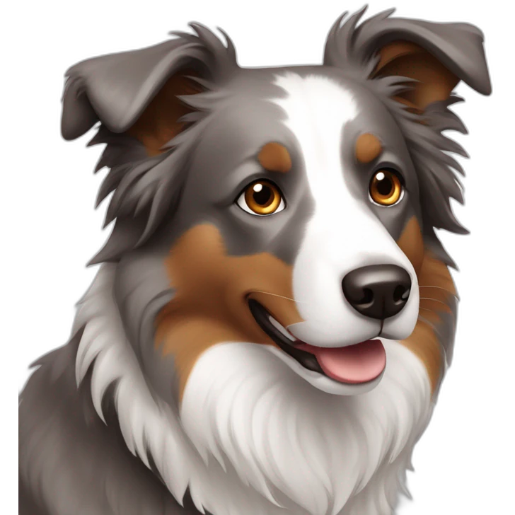 Brown eyes and gray colour Border collie emoji