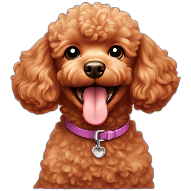Red toy poodle happy smiling emoji