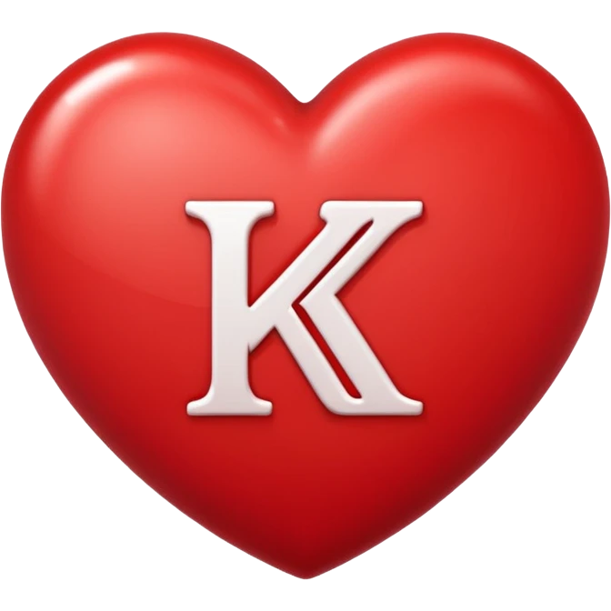 heart with letter k in middle emoji