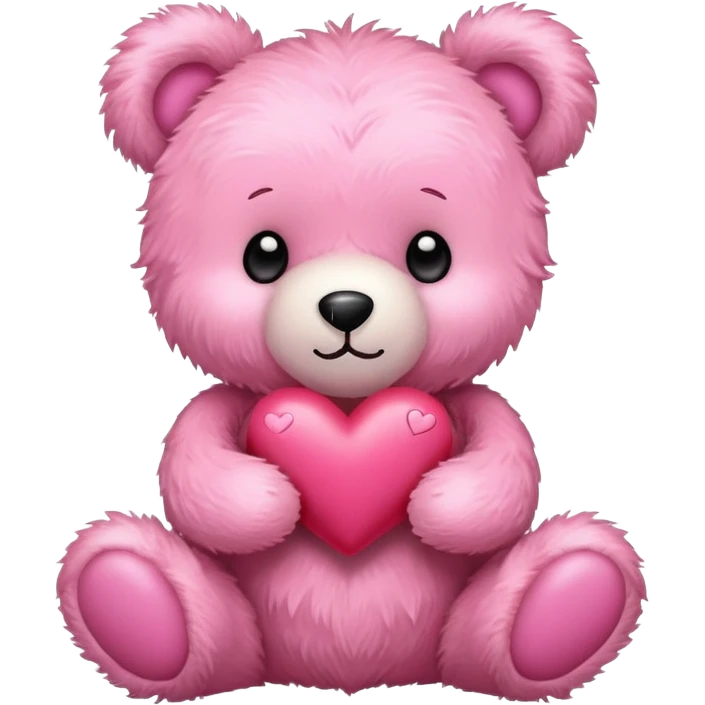 pink cute teddy bear sending hearts and love emoji