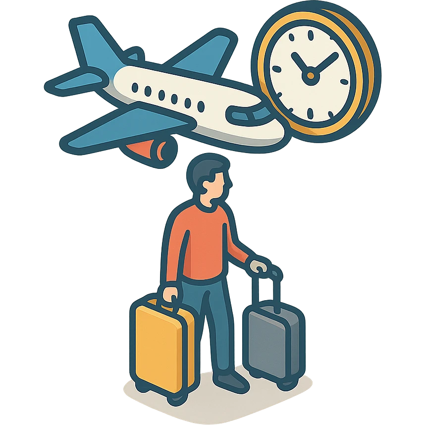 arrived in time on plane emoji