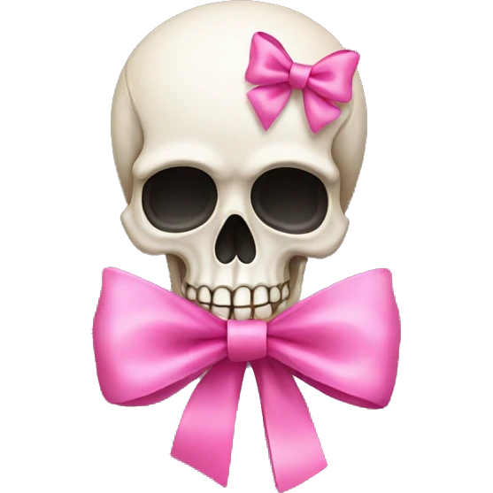 Skull with a pink bow emoji