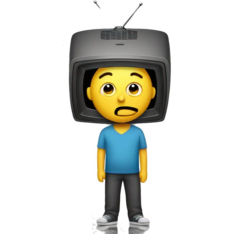 a man with a tv on his head emoji