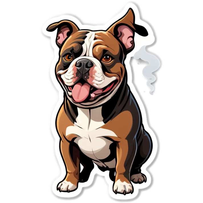 American bully gray and brown smoking  emoji