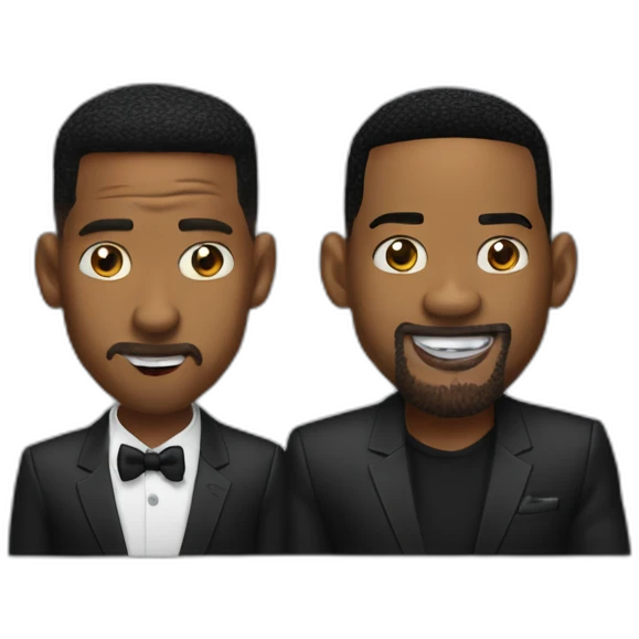 Will smith slapping chris rock atthe award ceremony emoji