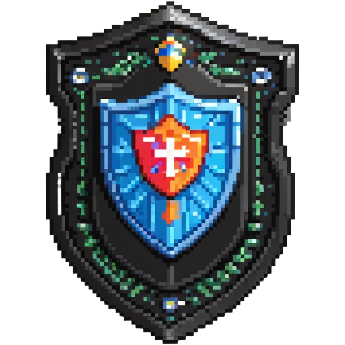 IT Help Desk shield-shaped badge with tech symbols emoji