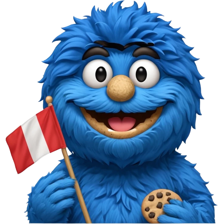 cookie monster with french flag emoji