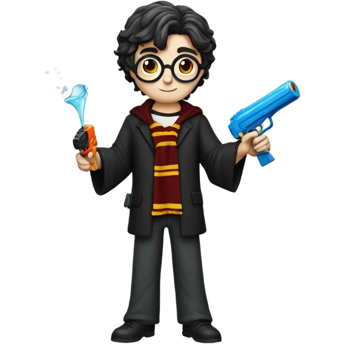 Harry Potter with watergun emoji