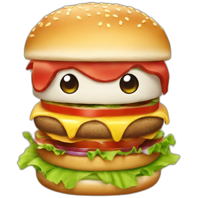 Shizu comiendo hamburguesa emoji