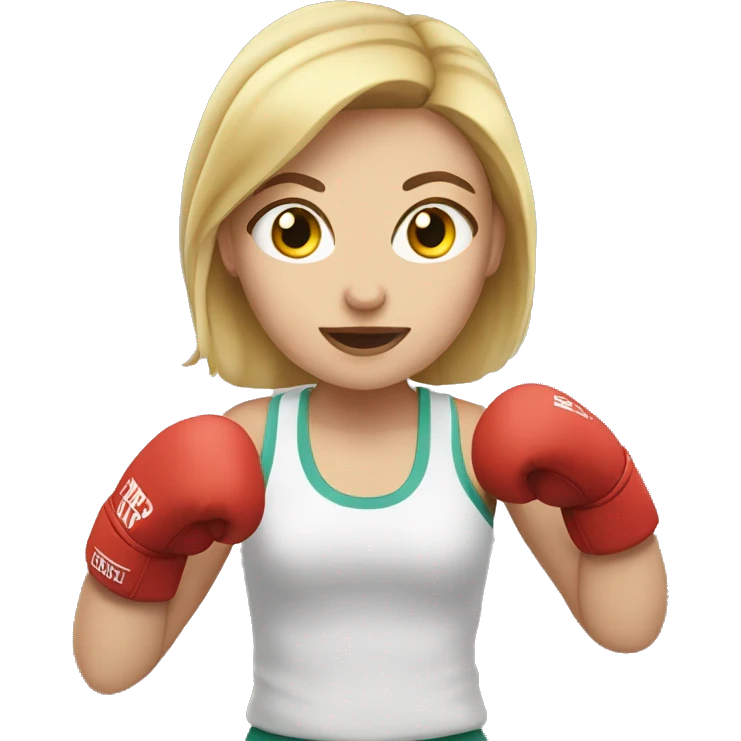 white girl boxing emoji